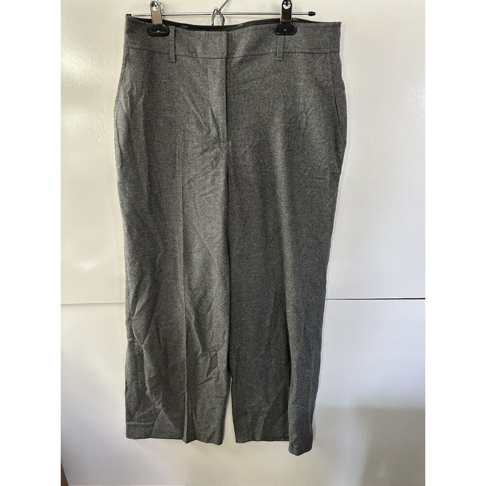 Boden Westbourne Wool Trousers Size US 8 Petite Gray Wide Leg Career Pants
